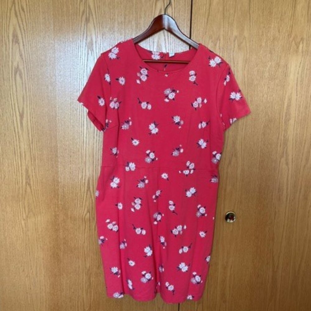 XXL OLD NAVY RED FLORAL SHEATH DRESS